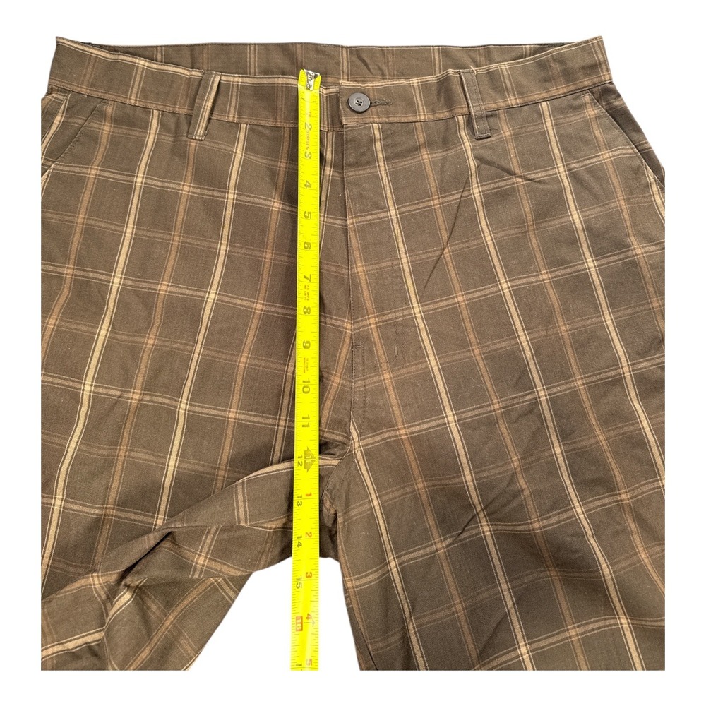 Subculture Men's Plaid Shorts Size 36 Brown Tan Classic Fit - Picture 4 of 7
